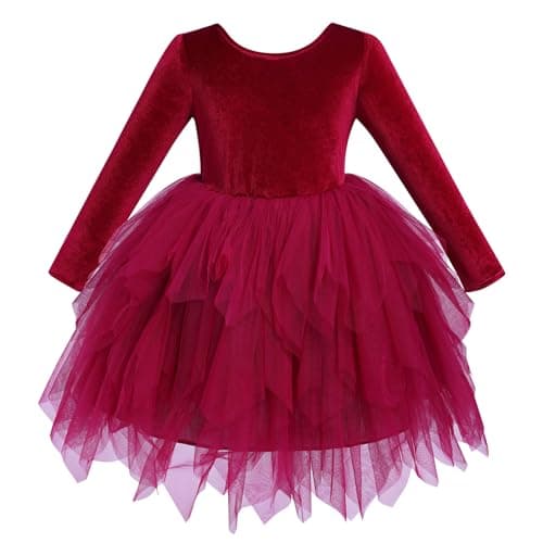 IMEKIS Toddler Girl Christmas Velvet Tutu Dress 1-6T