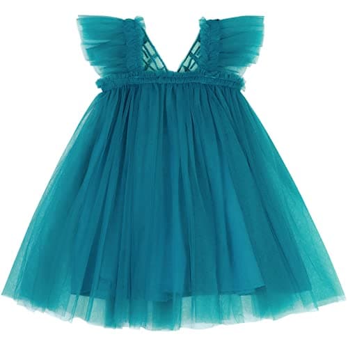 AGQT Baby Girls Butterfly Print Tulle Tutu Sundress 6M-6T