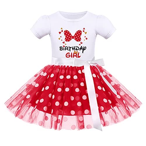 IMEKIS Girls Polka Dots Dress Headband Cake Smash Halloween Costume