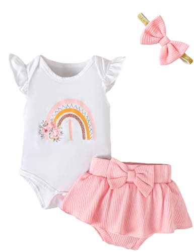 Aslaylme Baby Girl 1st Birthday Sunflower Outfit