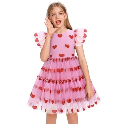 IMEKIS Girls' Confetti Stars Birthday Princess Tulle Dress for 3-10T