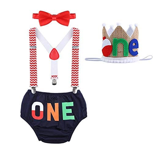 Baby Boys 1st Birthday Cake Smash Outfit - Wild ONE Theme