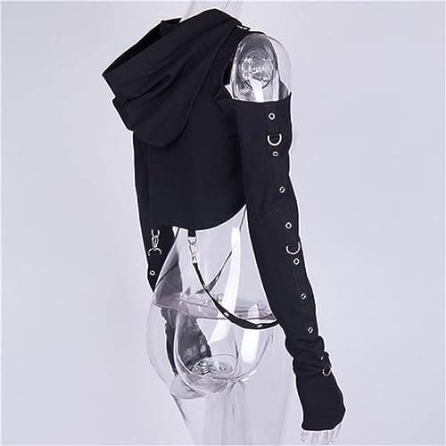 Gothic Crop Top Hoodie for Women