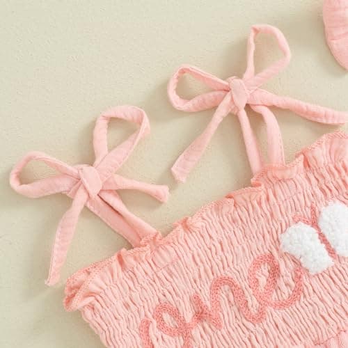 Baby Girl 1st Birthday Butterfly Embroidery Romper
