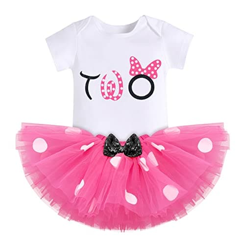 IMEKIS Baby Girls 1st Birthday Tutu Romper with Polka Dots & Mouse Ears Costume