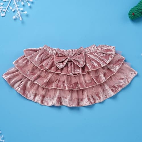 ODASDO Baby Girl 1st Birthday Cake Smash Outfit Set Velvet Skirt