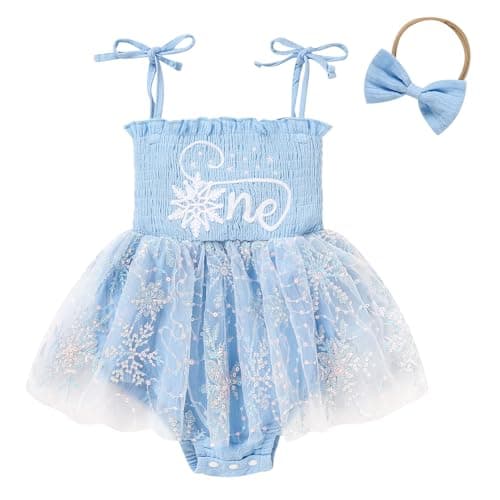 TITKKOP Baby Girl 1st Birthday Tulle Romper Sleeveless Bodysuit