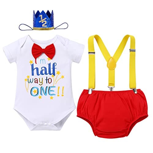 Baby Boy 1st Birthday Cake Smash Outfit 4pcs Set