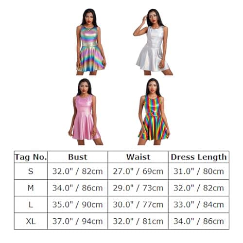 Anime Halloween Costume Metallic Skater Dress Outfit for Women and Girls