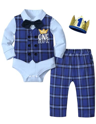 Mr Onederful 1st Birthday Boy Outfit 5Pcs Suit