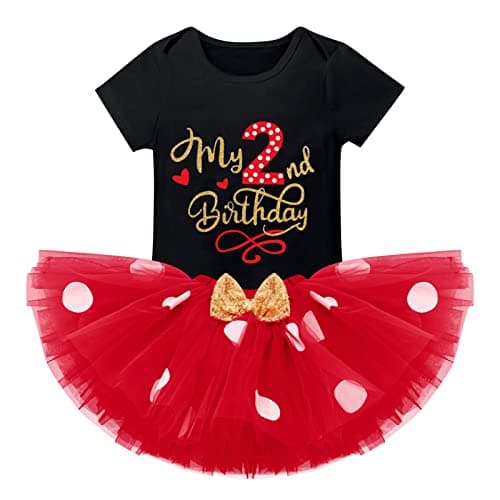 IMEKIS Baby Girls 1st Birthday Tutu Romper with Polka Dots & Mouse Ears Costume