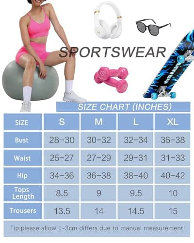 HORISUN Women's Workout Sets: High Waisted Gym Shorts & Adjustable Sports Bra