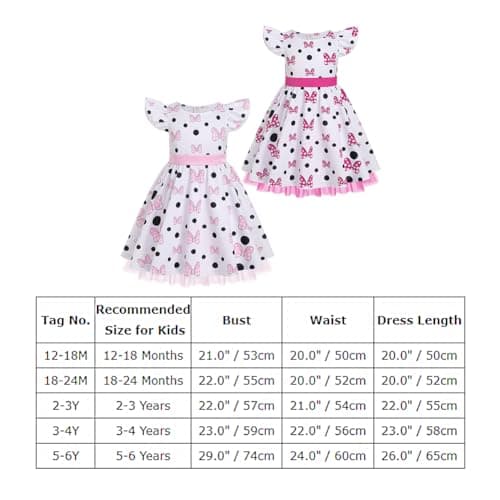 Mouse Birthday Dress for Toddler Baby Girl Princess- Polka Dots Cake Smash Halloween Costume Cosplay