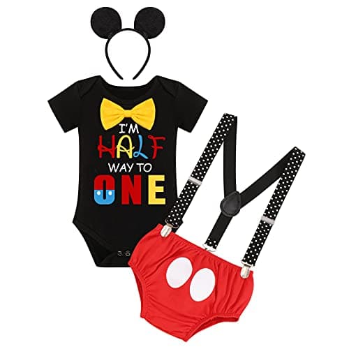 Half Way to One Cake Smash Outfit for Baby Boy