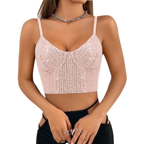 Reflective Crop Top for Women, Festival Rave Outfits and Girls Club Tank Vest
