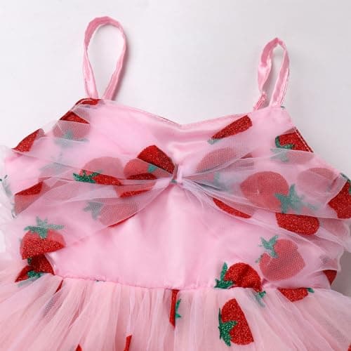Toddler Girl Birthday Party Dress Strawberry Floral Butterfly Princess Dress