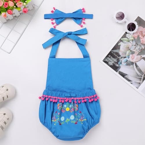 IMEKIS Mexican Fiesta Baby Girl 1st Birthday Romper & Headband