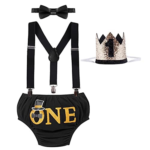 IBTOM CASTLE Baby Boy 1st Birthday Cake Smash Outfit Set