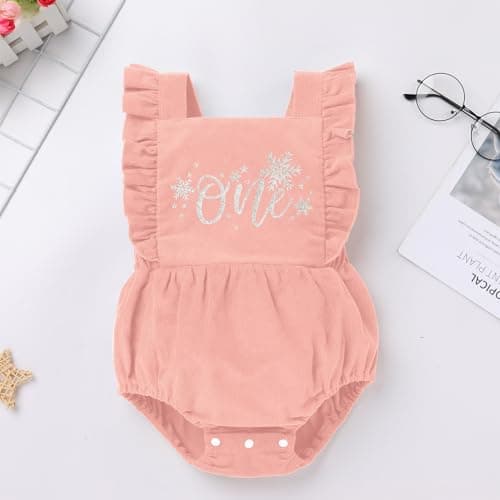 IBTOM CASTLE Baby First Birthday Sleeveless Corduroy Romper Cake Smash Outfit