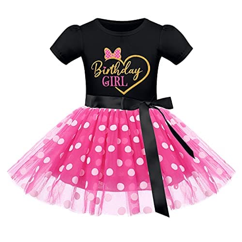 IMEKIS Girls Polka Dots Dress Headband Cake Smash Halloween Costume