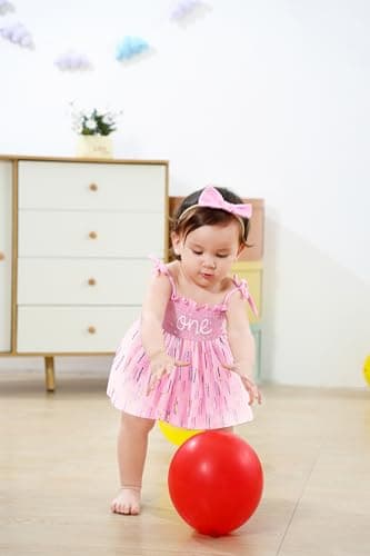 Cute 1-Year-Old Tulle Romper for Baby Girl Birthday Cake Smash
