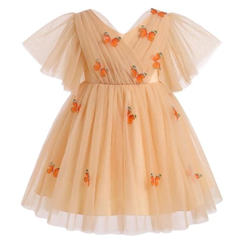 IMEKIS Kids Princess Butterfly Dress for 3-8T Wedding Party Photo Shoot