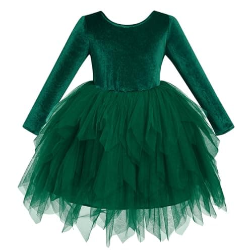 IMEKIS Toddler Girl Christmas Velvet Tutu Dress 1-6T