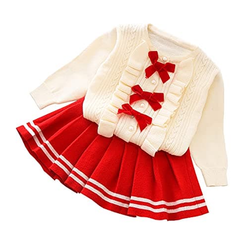 Toddler Girls Knitted Sweater and Skirt Set