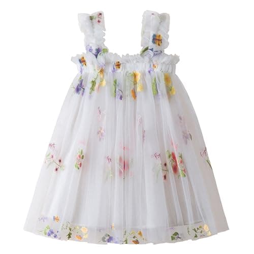 Nileafes Toddler Girls' Summer Sleeveless Floral A-Line Sundress