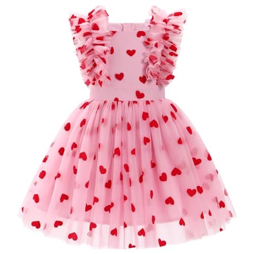 IBTOM CASTLE Girls' Butterfly Daisy Polka Dots Tulle Birthday Dress