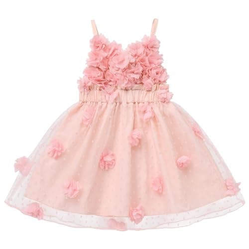 Newborn Baby Girl Flower Tulle Dress for Birthday or Special Occasions