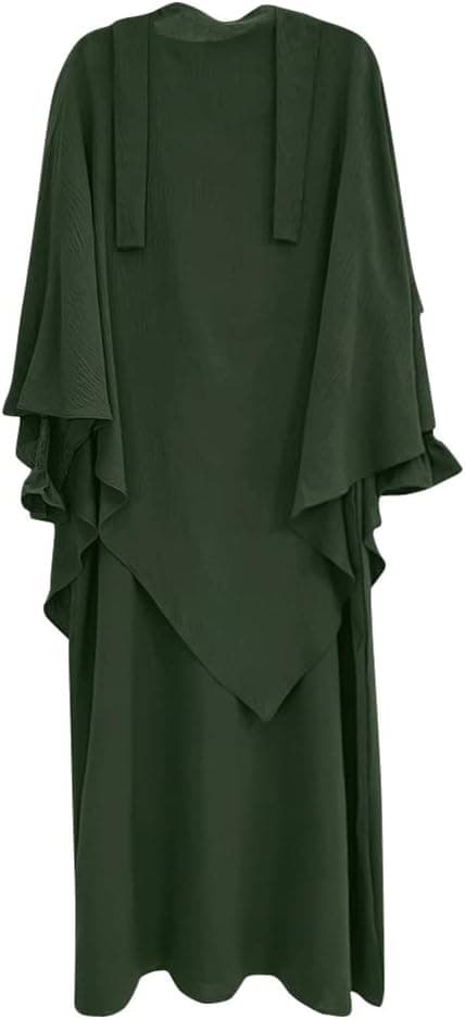 Women Muslim Abayas Modest Prayer Dress with Hijab Robe Islamic Dubai Middle East Dubai Kaftan Outfit Formal Clothes