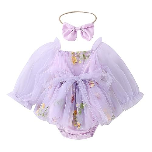 Newborn Baby Girls Butterfly Romper Princess Dress for 1st Birthday Photo Shoot