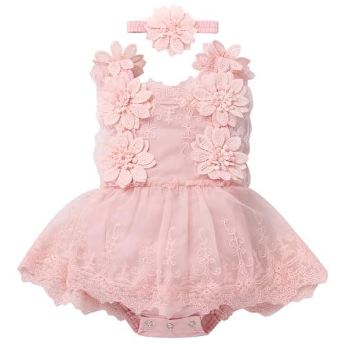 FYMNSI Baby Girl 1st Birthday Tutu Dress Floral TullePhoto Shoot Clothes