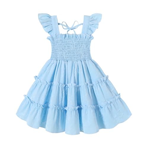 Younger Tree Girls Sleeveless Ruffle Dress Summer Beach Outfit