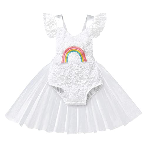 IMEKIS Baby Girls Boho Lace Romper Dress Newborn Outfits