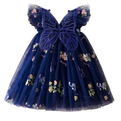 AGQT Baby Girls Butterfly Print Tulle Tutu Sundress 6M-6T