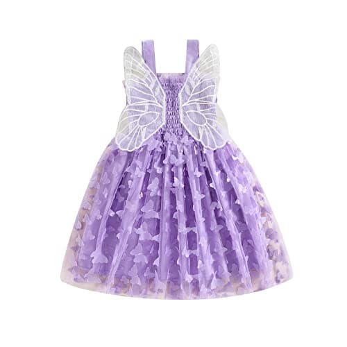 TUSFTAY Toddler Butterfly Wings Birthday Tutu Dress