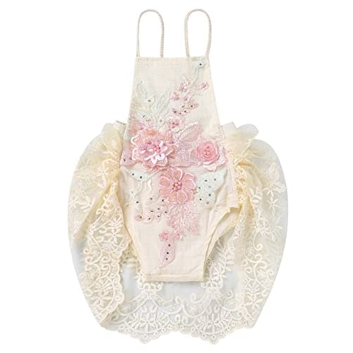 Baby Girls Lace Romper Dress - 1st Birthday Outfit