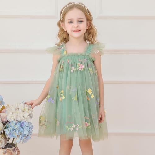 TTYAOVO Toddler Girl Tulle Birthday Party Dress