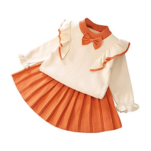 Toddler Girls Knitted Sweater and Skirt Set