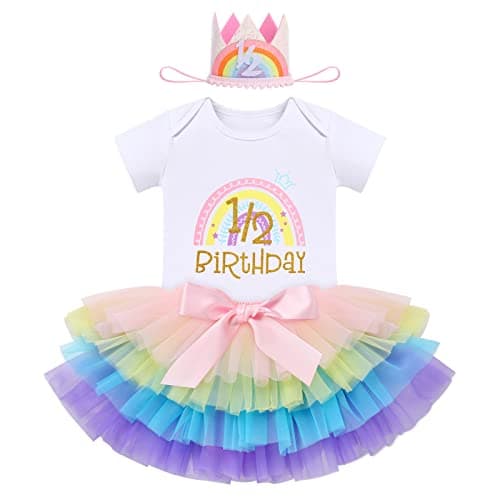 ODASDO Boho Rainbow Birthday Cake Smash Outfit Set