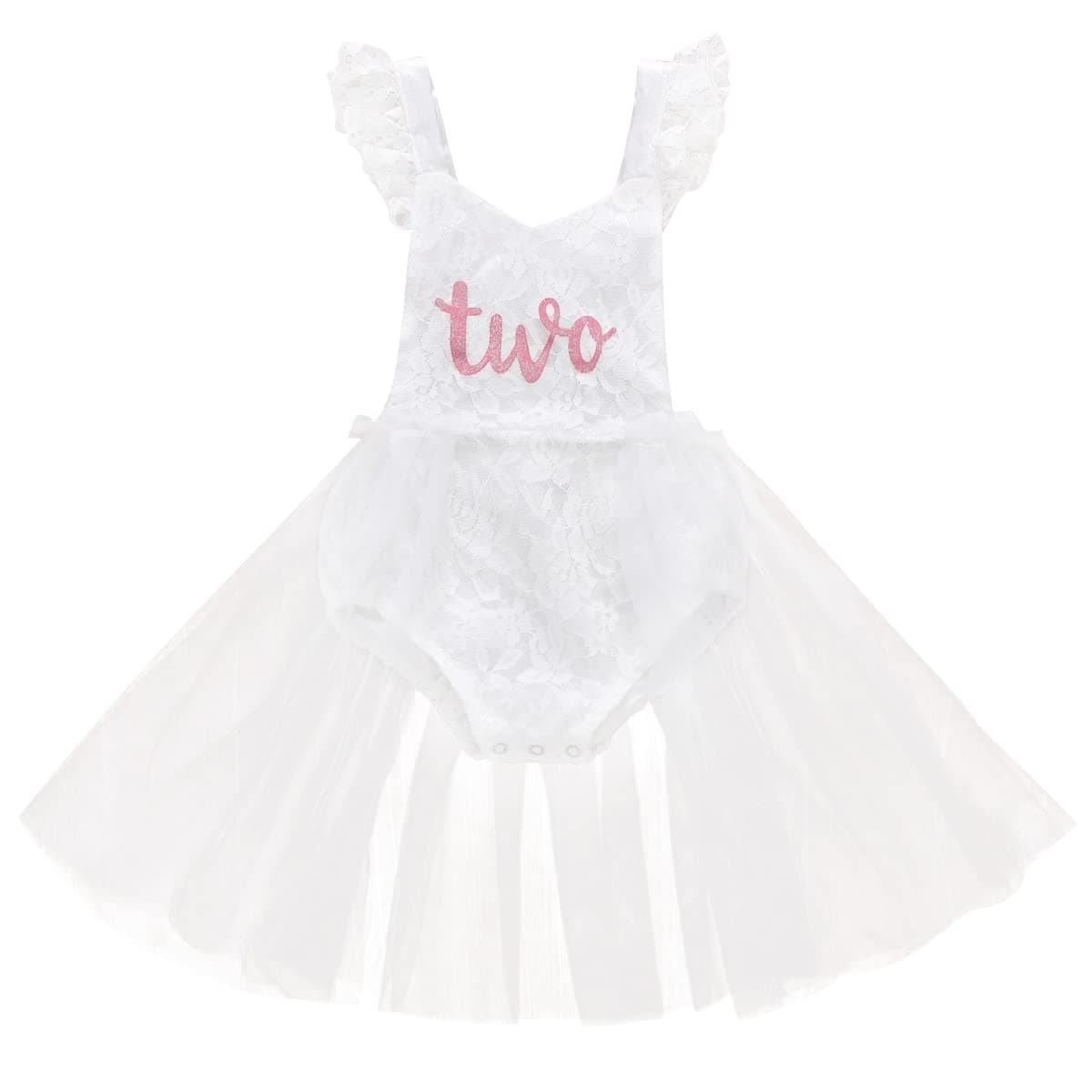IMEKIS Baby Girls Boho Lace Romper Dress Newborn Outfits