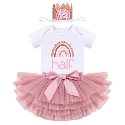 ODASDO Boho Rainbow Birthday Cake Smash Outfit Set