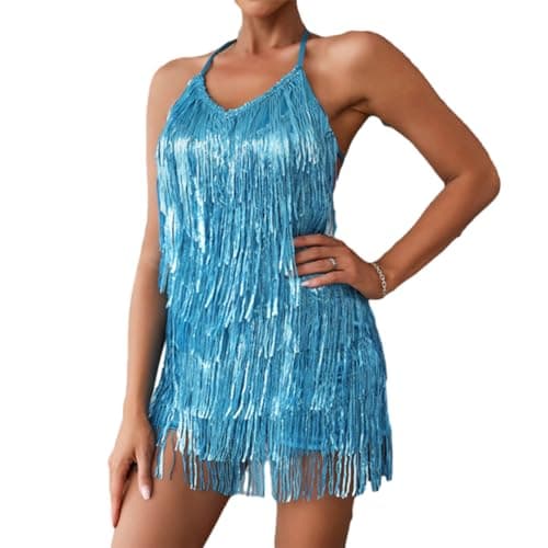 IBTOM CASTLE Women's Sexy Sleeveless Sequin Jumpsuit for Ballroom Dance Festivals