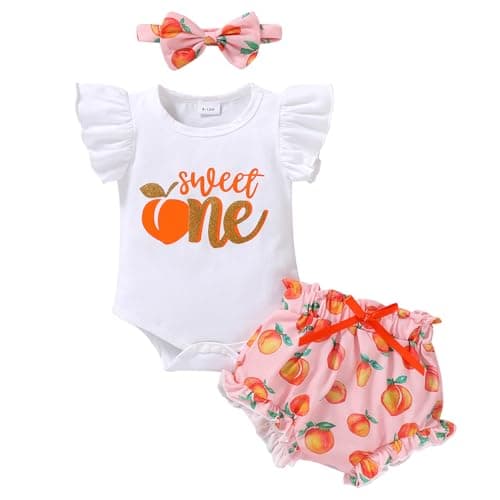 Bumble Bee Print Romper for 1st Birthday Girls