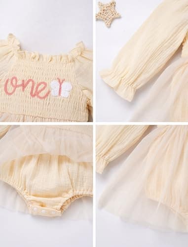 IMEKIS Baby Girl 1st Birthday Snowflake Romper & Headband Outfit
