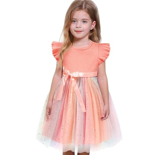 Sinhoon Toddler Girl Tulle Summer Ruffle Dresses 1-6Y
