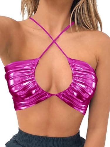 Square Neck Buckle Strap Cami Crop Tube Top