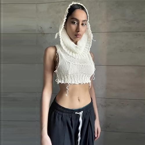 Women Sleeveless Crop Top Hoodies